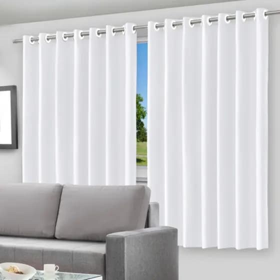 Cortinas Blackout Corta Luz P/ Sala Quarto 2,00m L X 1,40m A Branco ou Bege