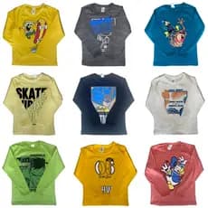 Kit 3 Camisetas Manga Longa Infantil Roupa Menino Frio 2 a 8 Anos