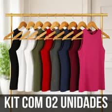 Kit 2 Regatas Blusinha Básica Casual Blusa Feminina Blogueira Para Lazer Esportes Academia Corrida Cores Sortidas