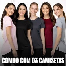Kit 3 Blusas Academia Dry Fit Camisa Caminhada Musculação Treino camiseta tapa bum bum Feminina