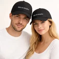 Boné Feliz no Simples Unissex Masculino e Feminino Verão Praia Ajustável Todas as Cores