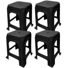 Kit 4 Banquetas de Plástico Adulto Resistente Plástica Reforçada