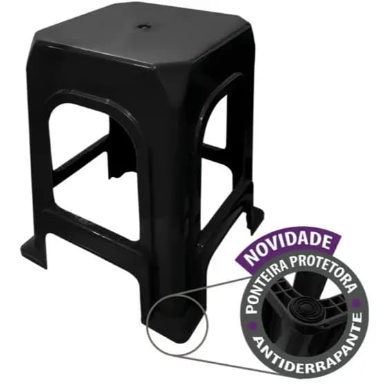 Kit 6 Banquetas de Plástico Adulto Resistente Plástica Reforçada