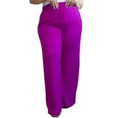 Calça Pantalona Feminina Plus Size Tecido Duna com Bolso e Elástico