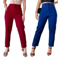 Calça Alfaiataria Feminina Cintura Alta Lançamento