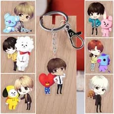 Novo Chaveiro De Acrílico De Desenho Animado K-POP Para BT21 BTS Bangtan Boys Manteiga MANG SHOOKY TATA COOKY RJ CHIMMY