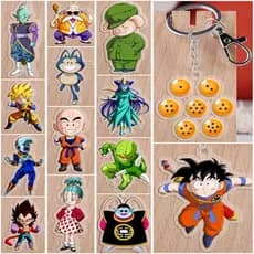 Anime Acrílico Chaveiro Para Dragon Ball Son Goku Bulma Yamcha Figuras Decoração Colecionáveis Pingente Presente