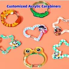 Charme De Chaveiro Acrílico Personalizado Com Mosquetões Acrílicos Personalizados Por Atacado