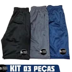 BERMUDA MASCULINA PRONTA PARA ACADEMIA SPORT REFLETIVO KIT-COM 3 PEÇAS