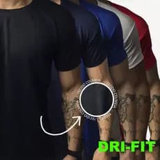 CAMISETA DRYFIT MASCULINA KIT COM 3 CAMISAS PARA ACADEMIA TOP PROMOÇÃO.