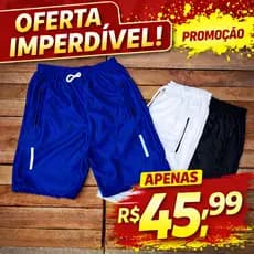 Kit 3 Bermudas Masculinas Básicas Lisas Diversas Cores Pronta Entrega