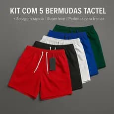 KIT MASCULINO SHORT TACTEL LOGO BORDADO - ENVIO IMEDIATO 2K26