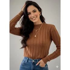 BLUSA FEMININA  TRICOT MODAL MANGA LONGA COMPRIDA FRIO ROUPA ESTILOSA INVERNO 2026