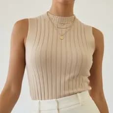 BLUSA FEMININA CROPPED ROUPA ESTILOSA REGATA TRICOT MODAL VERÃO TENDENCIA 2026