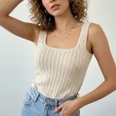 BLUSA FEMININA CROPPED ROUPA ESTILOSA REGATA TRICOT MODAL VERÃO TENDENCIA 2026