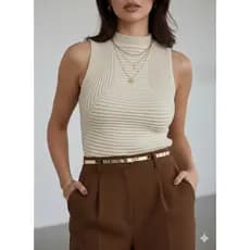 BLUSA FEMININA ROUPA ESTILOSA REGATA TRICOT MODAL VERÃO TENDENCIA 2026