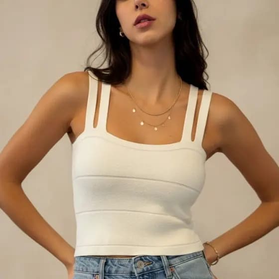 BLUSA FEMININA CROPPED ROUPA ESTILOSA REGATA TRICOT MODAL VERÃO TENDENCIA 2026