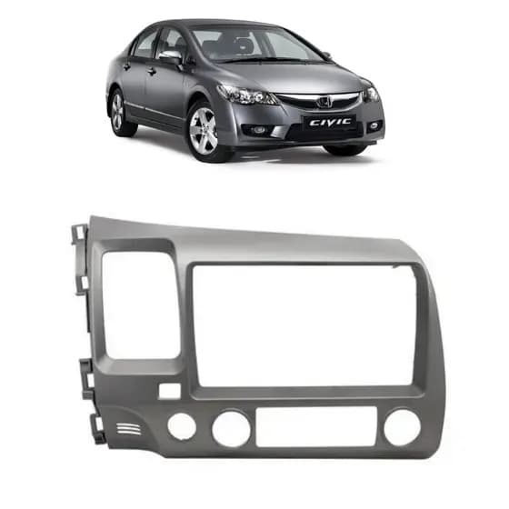 MOLDURA 9 POLEGADAS HONDA CIVIC 2007 A 2011 CINZA