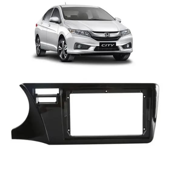 MOLDURA 9 POLEGADAS HONDA CITY 2014 A 2021 BLACK PIANO