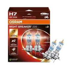 Par De Lâmpada Osram Night Breaker 220 H7 55w 12v + 220% Luz