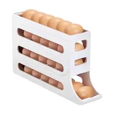 Organizador Porta Ovos - Suporte 4 Andares Rolante Para 30 Ovos Dispenser Armazena e organizador de Geladeira.