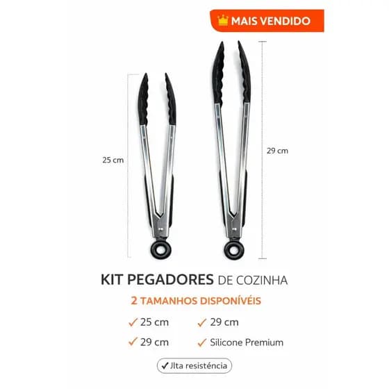 KIT - Pegador Longo de Cozinha (Pega Pinga) em Silicone – Resistente, Prático