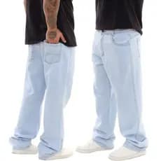 Calça Jeans Balão Boca Larga Estilosa Moda Masculina Dazzling 100 % Algodão- Estilo Mandrake