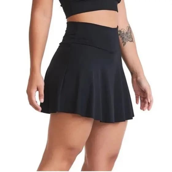 Short Saia Fitness Feminino Com Short Interno / Suplex Cintura Alta
