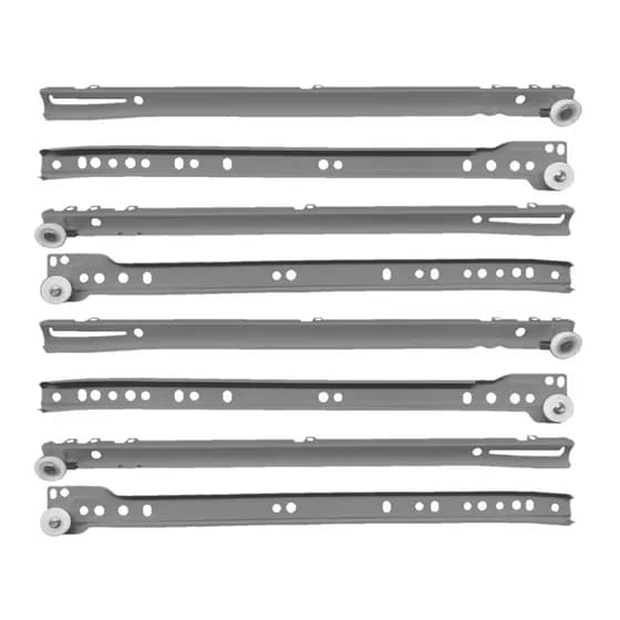 Kit 4 Corrediça Trilho Cinza Gaveta 350mm 35cm Extra 2 Par