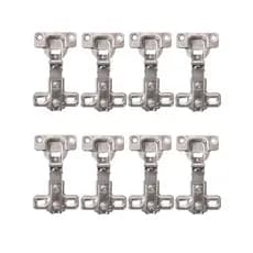 Kit 8 Dobradiça Curva 26mm Alta Porta Armário Móveis com Calço