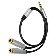 Cabo Adaptador P2 4C Fone e Microfone para Notebook Entrada Combo Tblackrox Prata