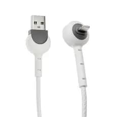 Cabo USB iPhone 90 Graus 1 Metro Branco Comp Carregador e Dados Compatível com iPad e iOS