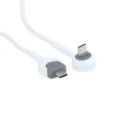 Cabo Tipo C 90° 1m Branco Comp | Carregamento e Dados Rápidos 60W para Smartphone e Notebook