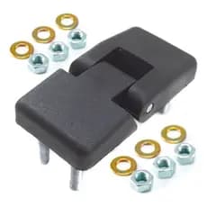 Dobradiça Média Nylon 6 Parafusos Para Baú Capota Fibra Tampa Porta Adaptações