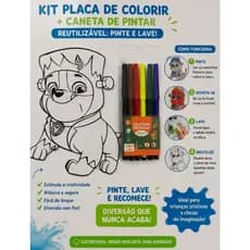 KIT PLACAS DE COLORIR + CANETA DE PINTAR REUTILIZAVEL INFALTIL LEMBRANCINHA