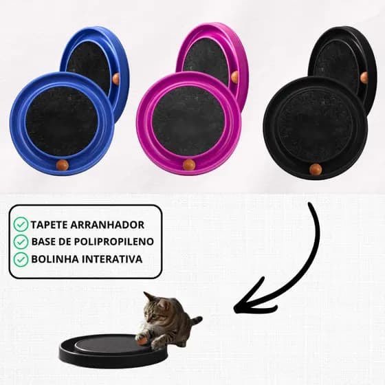 Arranhador Redondo para Gatos Furacão Pet com Bolinha Refil Interativa