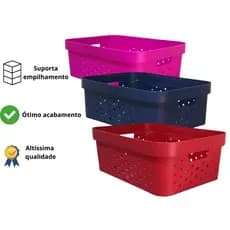 Caixa organizadora cesto multiuso sem tampa 11 litros qualidade resistente Mixx Nova