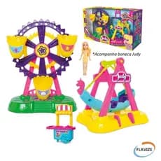 Parque de diversão c/ Boneca Judy Super Park Playset brinquedo divertido
