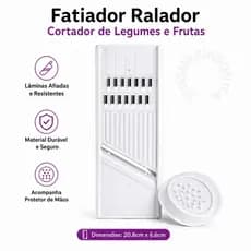 Fatiador Cortador Ralador Manual de Legumes Batata Fruta Salada 20,8cm-MMB