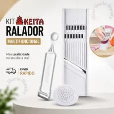 Kit Ralador Cortador Fatiador + 1 Boleador e Descascador de Legumes e Frutas Queijos Keita- MMB