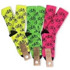 Meia de ciclista POLIAMIDA desenho de bike neon, spinning, unissex 35/43 ENVIO XPRESS