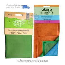 Pano Mágico Limpa Vidros 40x40cm Kit Pano Mágico Uso Geral 30x30cm 3 Unidades Cores Sortidas