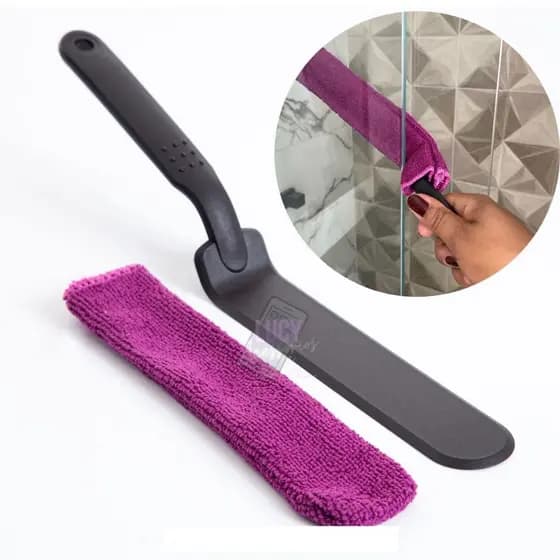 Limpador para Frestas e Fendas Box e Janelas - Luva Microfibra + Suporte Daxxen Ecomais