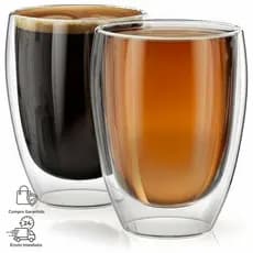 Kit Copo Duo Camada De Vidro Dupla 450ml
