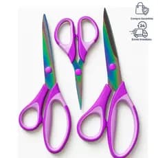 Kit Tesoura Laiza de Titânio Corte Costura Artesanato Não Perde Corte