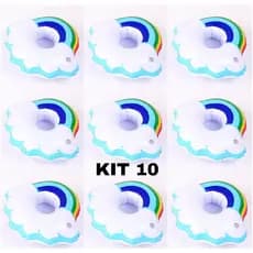 Kit 10 Boias Porta Copo Nuvem Verão Piscina BO33547