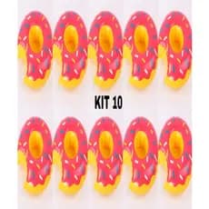 Kit 10 Boias Porta Copo Donuts Rosa Granulado BO14785