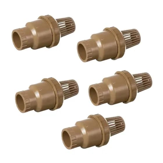 Kit 5 Válvula de Pé com Crivo Sucção Roscável PVC 25mm