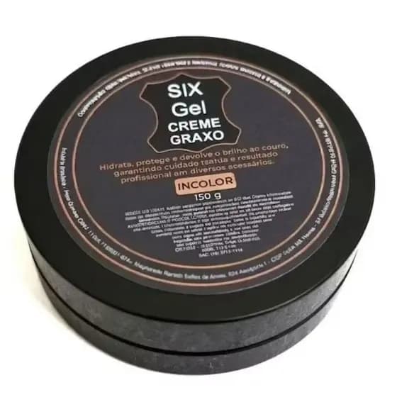 SIX Gel CREME GRAXO 150 g  HIDRATA, REVITALIZA, BOTAS, SELAS, BOLSAS, SAPATOS E JAQUETAS