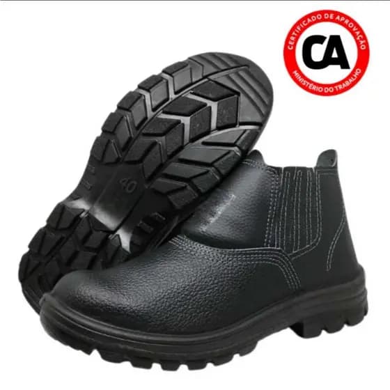 Bota Coturno de Segurança de Couro Legitimo Reforçada e Resistente a trabalhos Pesados Selo CA